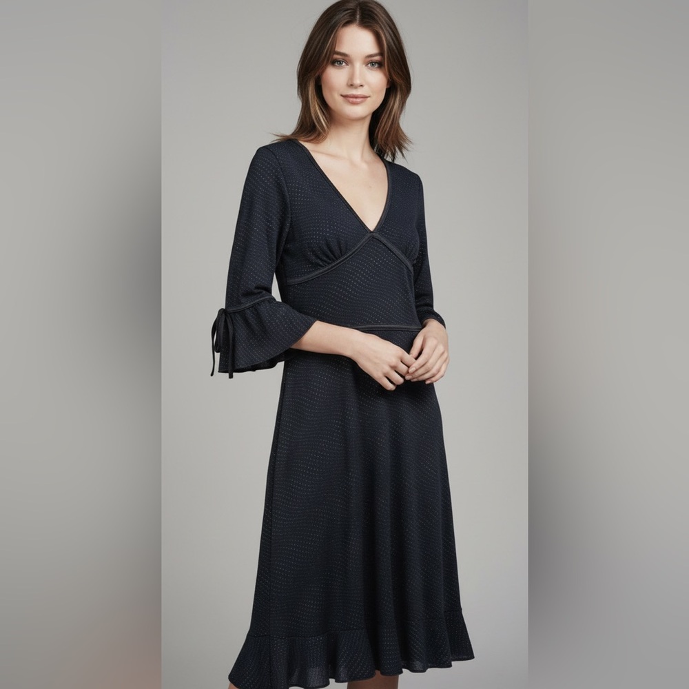 Vintage Y2K Rag black babydoll bell sleeve stretchy dress witchy Whimsigoth